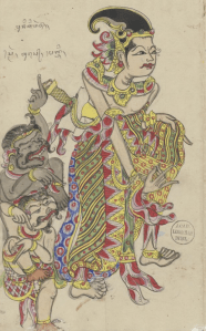A drawing of Panji, Semar, and Turas.