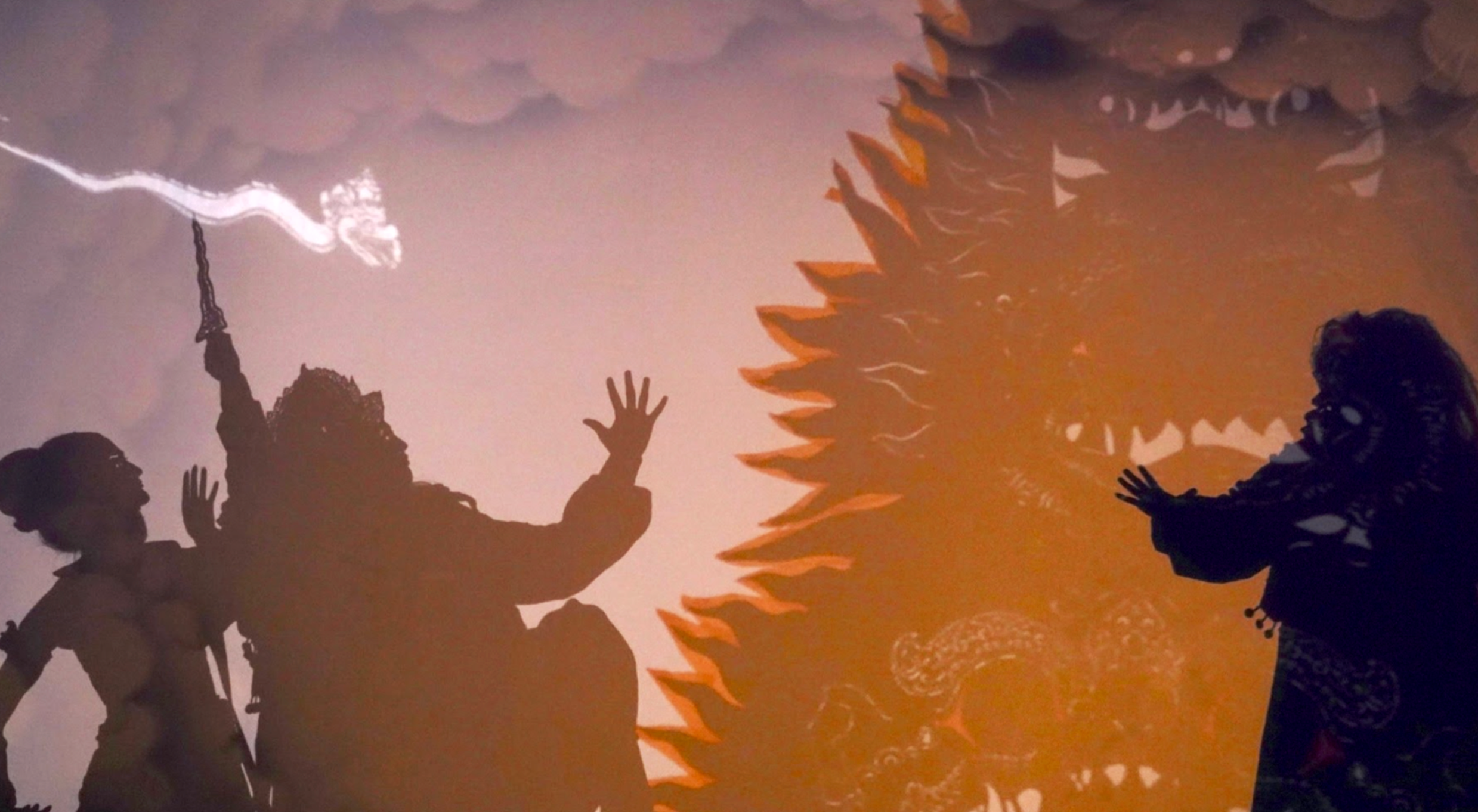 Wayang Listrik, a combination of shadow puppetry and live actors.